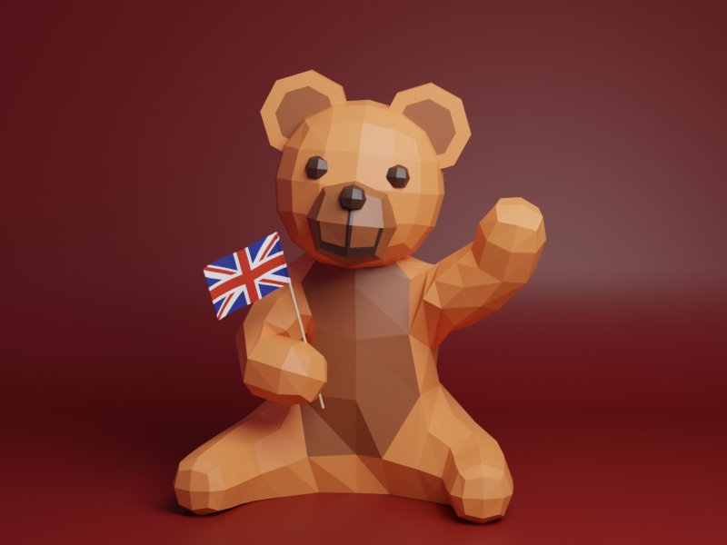 Picture of Teddy Bear with a union jack.