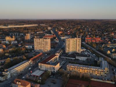 Luftfoto af downtown Bagsværd
